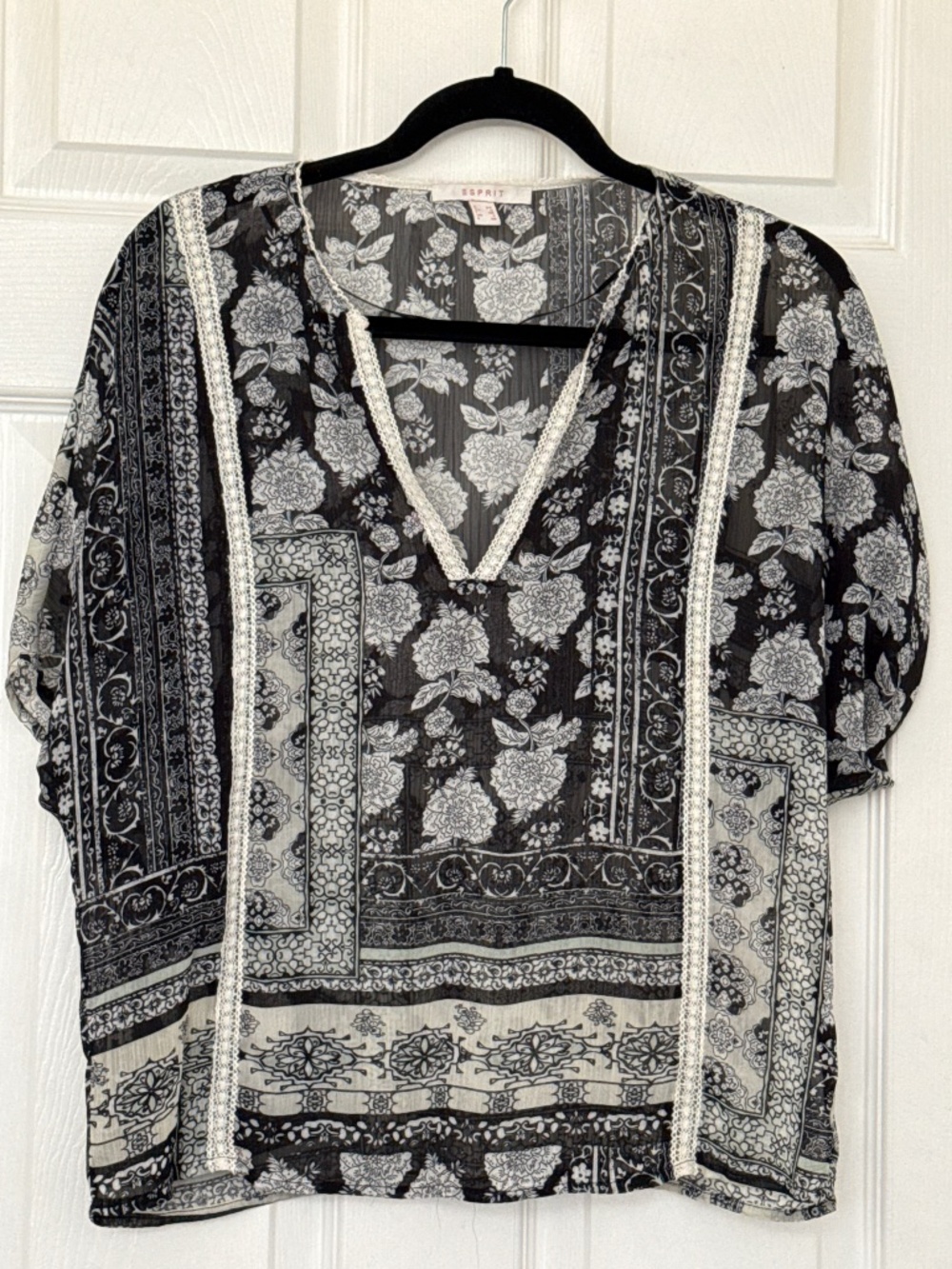 Sheer B&W Esprit Blouse